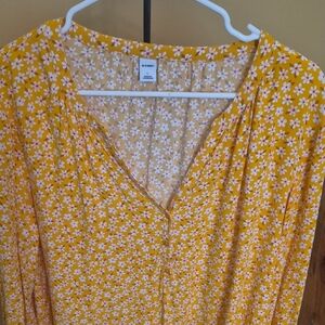 Old Navy Yellow Floral Blouse